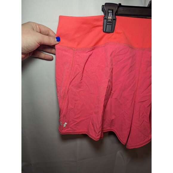 Pink Women's Under Armour Running Athletic Shorts Size XL Heat Gear With Liner - Picture 2 of 15